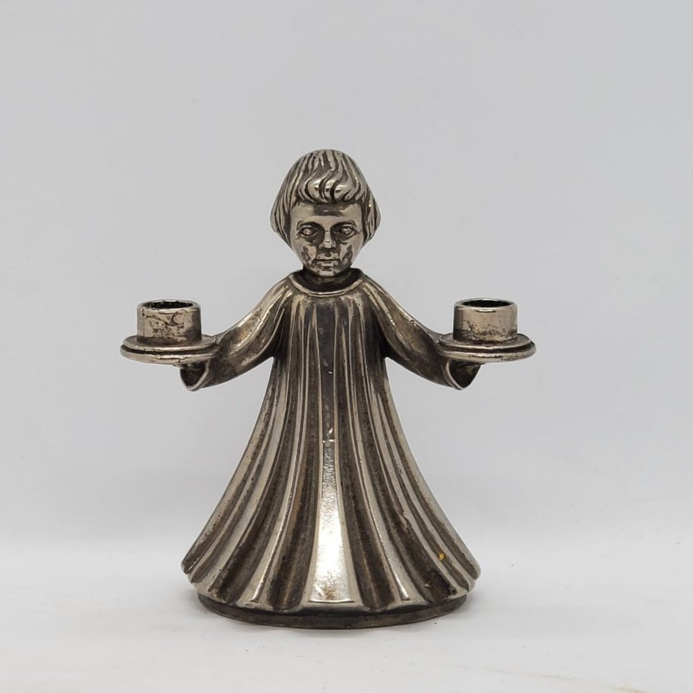 Vintage Silverplate Mini Angel Candle holder